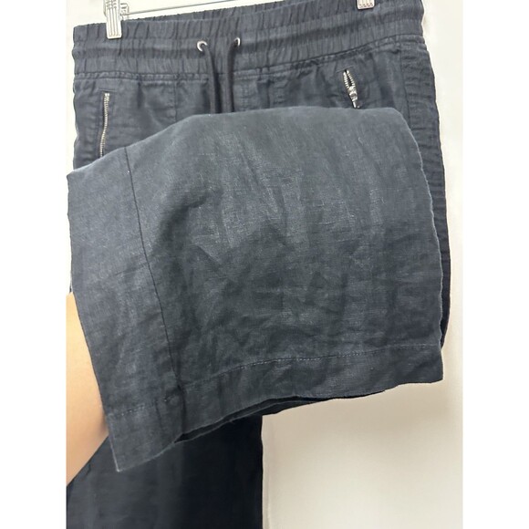 Athleta Women’s Cabo Linen Wide Leg Pants Black Size 2 Drawstring - Picture 7 of 13